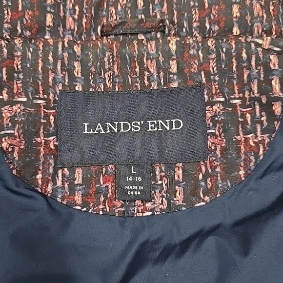 Lands End Womens Quilted Down Puffer Vest Sz L (14-16) Purple Pink Blue - Picture 6 of 8